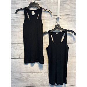 Bundle of 2 Active Black Ribbed Racerback Tank Tops